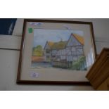 SMALL WATERCOLOUR, SIGNED JOHN NEWMAN, OF A COUNTRY PUB, APPROX 26 X 28CM