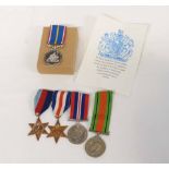 WWII and National Service medal group comprising 1939-45 Star, France and Germany Star, 1939-45