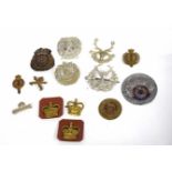 Qty of British military cap badges to include 14th County of London Battalion (London Scottish),