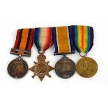 Boer World War and First World War medal group of four comprising Queen's South African General