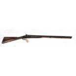 Victorian double barrelled percussion cap muzzle loading fowling gun made by T. Heath