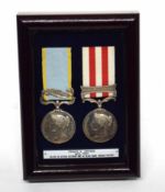 Pair of Victorian medals to casualty of the Indian Mutiny war to include Queen Victoria Crimea medal