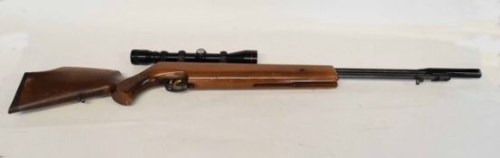 Underlever .22 air rifle made in Germany by Weihraugh with 3-9 x 40 Simon scope, slightly rusted (