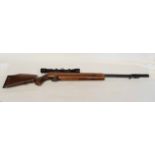 Underlever .22 air rifle made in Germany by Weihraugh with 3-9 x 40 Simon scope, slightly rusted (