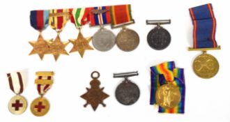 Great War/WWII family group of medals comprising trio to Cpl G F Huskisson, South African Service