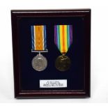 WWI medal pair impressed to 2nd Lieut Frank Harbron of 2nd Battalion 6th Company Manchester Regt