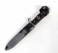 20th century Third Reich German 1934 pattern Hitler Youth dagger and scabbard, blade 13cm, overall
