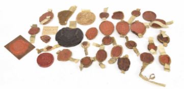 Quantity of wax seals, oldest dated 1452, also to include Great Seal 1618, further Great Seal