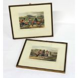 Pair of framed military prints from R Ackermanns, Cobham, scenes to include 42nd Highlanders and