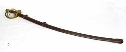 American Dragoons 1840 pattern sword, stamped "US 1865 AGM, Croby - W. Chelmsford - Mass" to