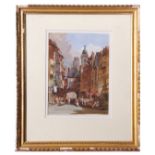 Circle of Henry Schafer, Continental cathedral town, a pair, 21 x 15cm