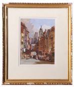 Circle of Henry Schafer, Continental cathedral town, a pair, 21 x 15cm