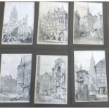 After Samuel Prout, Various European city scenes, black and white engravings (8)