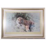 Large framed ltd edition Print, "Tiger fire", after David Shepherd.