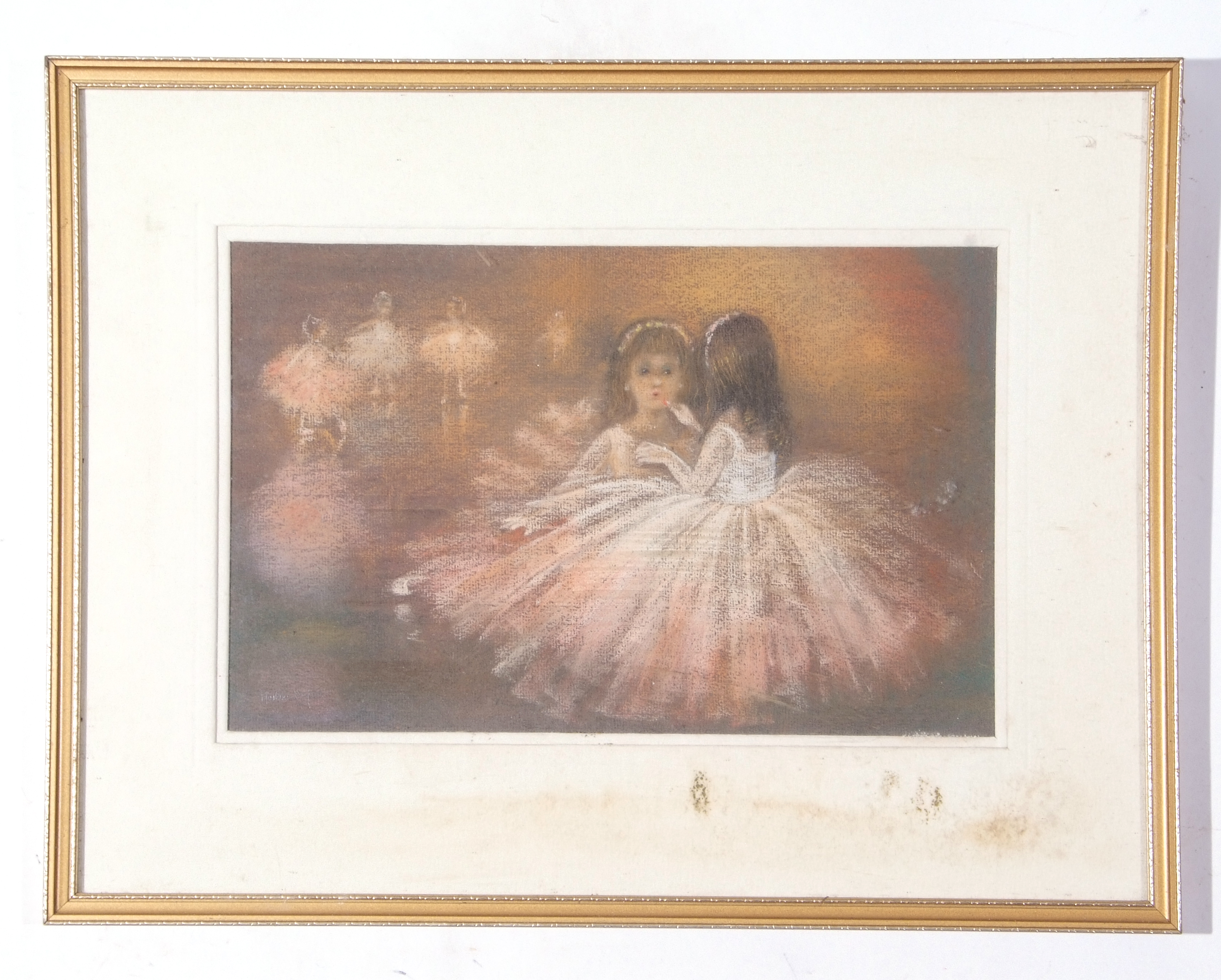 Marlie Dry (xx), inscribed verso – pair of pastels “Just a little more lipstick” and “Waiting in the