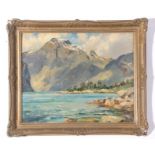 Fred R Fitzgerald (1869-1944), signed verso, inscribed “The Geiranger Fjord, Norway”, 32 x 38cm