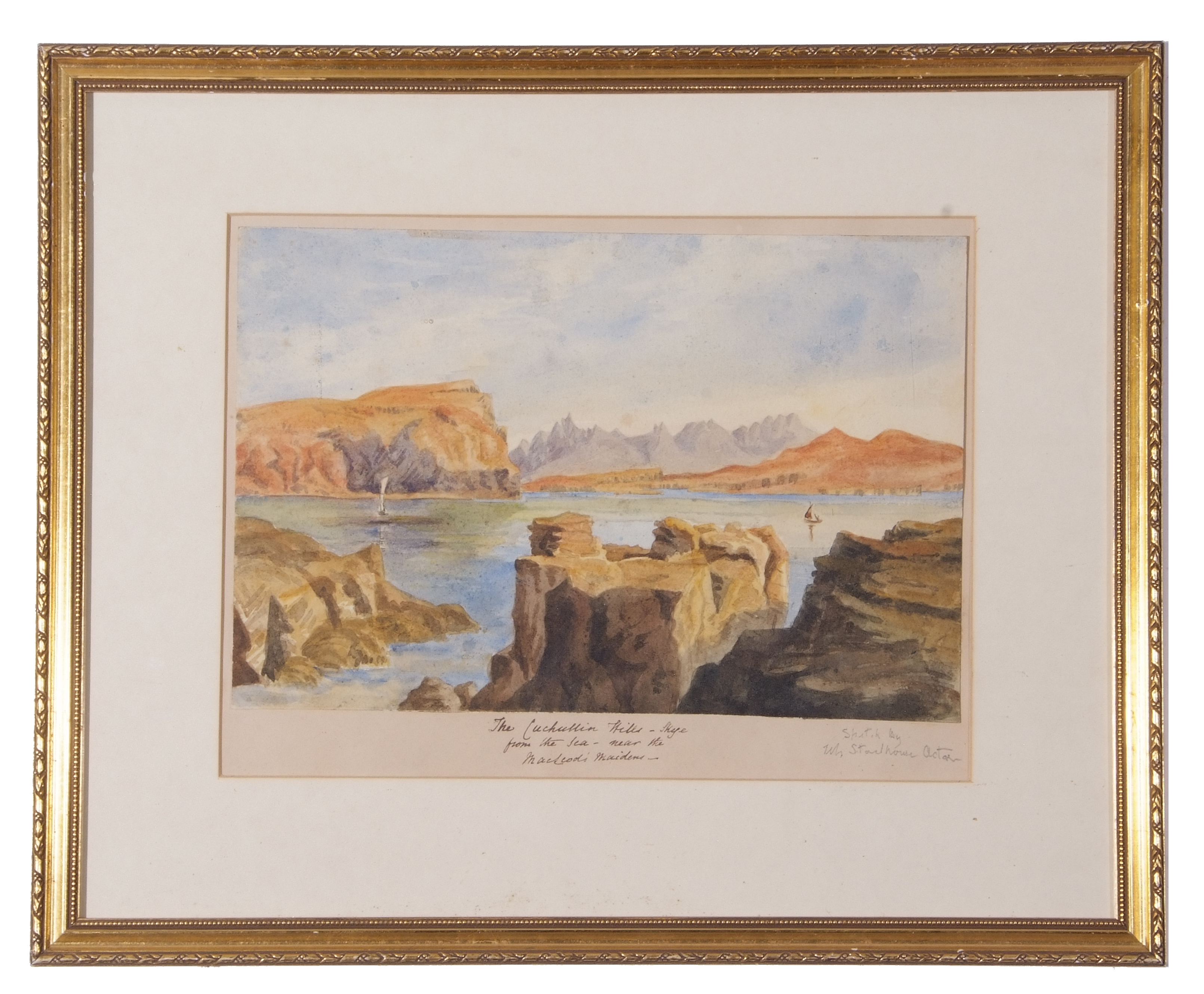 Isle of Skye, near MacLeod Maidens, inscribed Mrs Stackhouse, Acton, 23 x 28cm