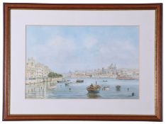 Watercolour, indistictly signed LR, Venetian Canal Scene, 22 x 34cm