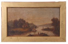 River Landscape, bearing signature J Moore, 24 x 44cm