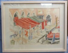 Colin T Johnson, Venetian Market Scene, 41 x 57cm