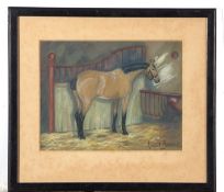 Two Horse Studies, mm, signedf Lionel Renwick, large 66 x 23cm
