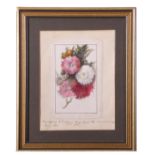 Mrs Drury, signed, flower painted Christmas Card