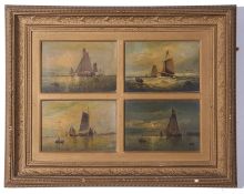 George Salter, Seascapes, four in one frame, 16 x 22cm