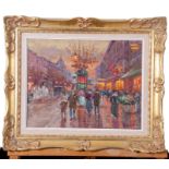 Victor Boyer (b Prague, 1910), Oil on canvas, "Grande Boulevard des Italians" (titled verso), 25 X