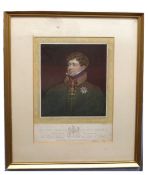 Colouresd Engraving, after Wivell, His Most Gracious Majesty George IV", 32 x 22cm