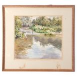 Henley Graham Curl (1910-1989), signed and dated ’82, watercolour, A Norfolk stream, 37 x 40cm