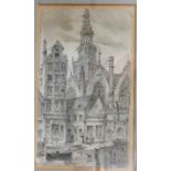 Matthew Digby Wyatt (1820-1877), pencil drawing of Amsterdam dated May 15th 1873, image 16 x 10cm