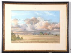 J D May, signed, Norfolk skies, pastel and chalk, 36 x 53cm