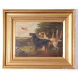 Manner of George Armfield (1808-1893), unsigned oil on canvas – two gundogs flushing a pheasant,