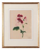 Flower study, monogram E C B, plus one other (2),