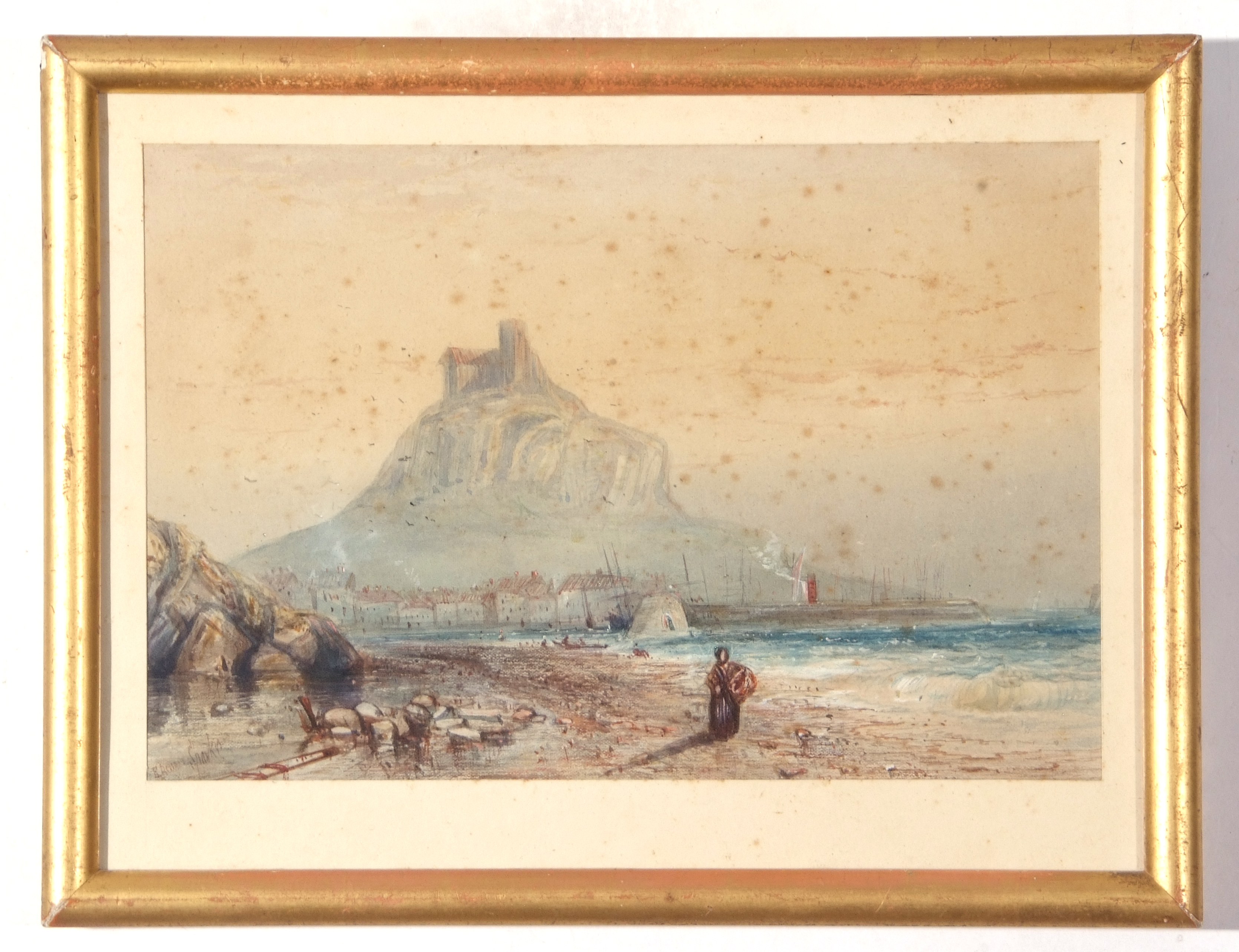 E Bowyer Sparkefield, Waterolour, St Michaels Mount, 18 x 27cm