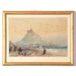 E Bowyer Sparkefield, Waterolour, St Michaels Mount, 18 x 27cm