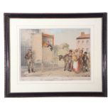 Set two coloured C19th Engravings, "The Show", "Punch"each approx 25cm x 35cm