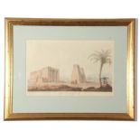 City of Bacchus and Temple of Dakke, Nubia, coloured aquatints (2), each 29 x 45cm