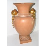 Large globular pottery vase on square base, 65cm high