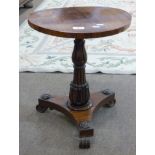 19th century low circular occasional table, diam approx 40cm