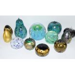 Group of paperweights, mainly Isle of Wight and Caithness glass