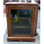 Early 20th century mahogany glazed bookcase with inlaid decoration, width approx 76cm