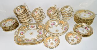 Quantity of 19th century English porcelain tea wares, pattern no 3445, some with retailer's stamp