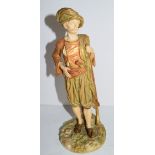 Royal Worcester Hadley figure of a Bringaree Indian on moulded base (repaired)