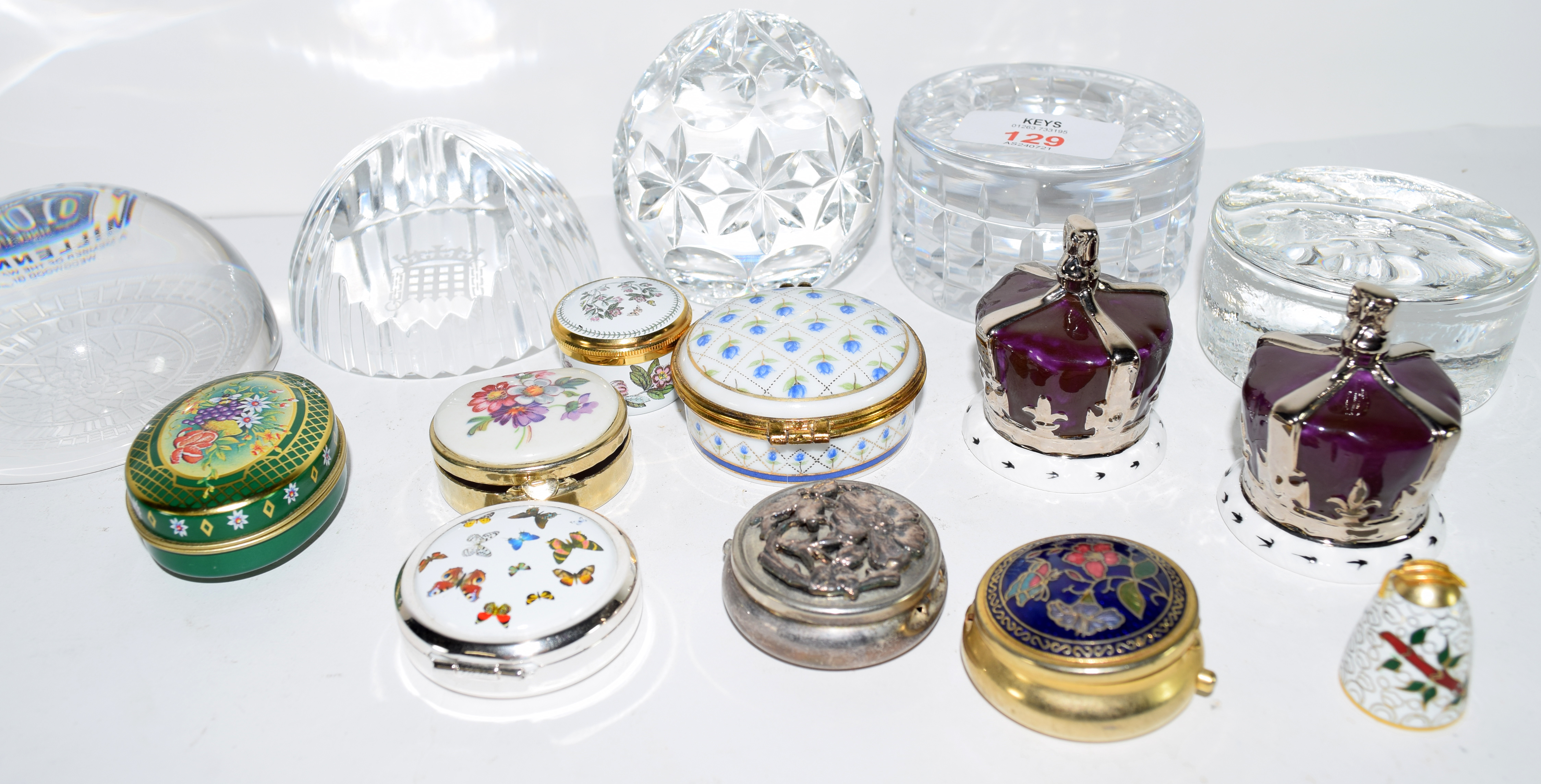 Quantity of glass paperweights including a Stuart Glass Millennium example, a commemorative Silver