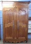 Large inlaid armoire, width approx 140cm