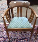 19th century inlaid armchair, width approx 56cm