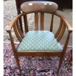 19th century inlaid armchair, width approx 56cm