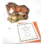 Kaiser limited edition porcelain figure of a horse and foal with original certificate, this