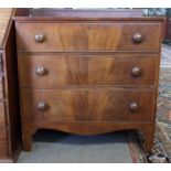 19th century mahogany chest of drawers, width approx 89cm